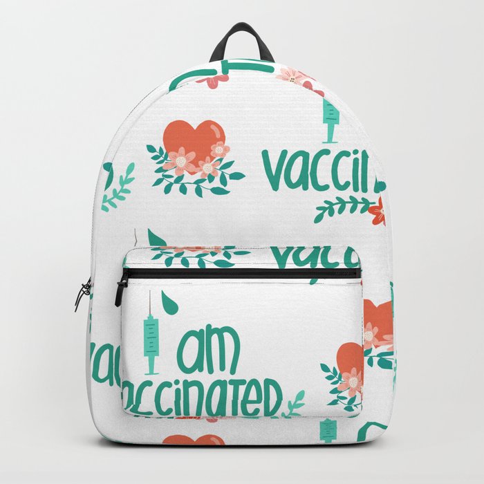 I Got Vaccinated Hearts Pattern Backpack
