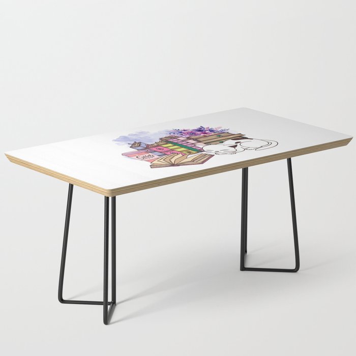 Books Cats Coffee Illustration Coffee Table