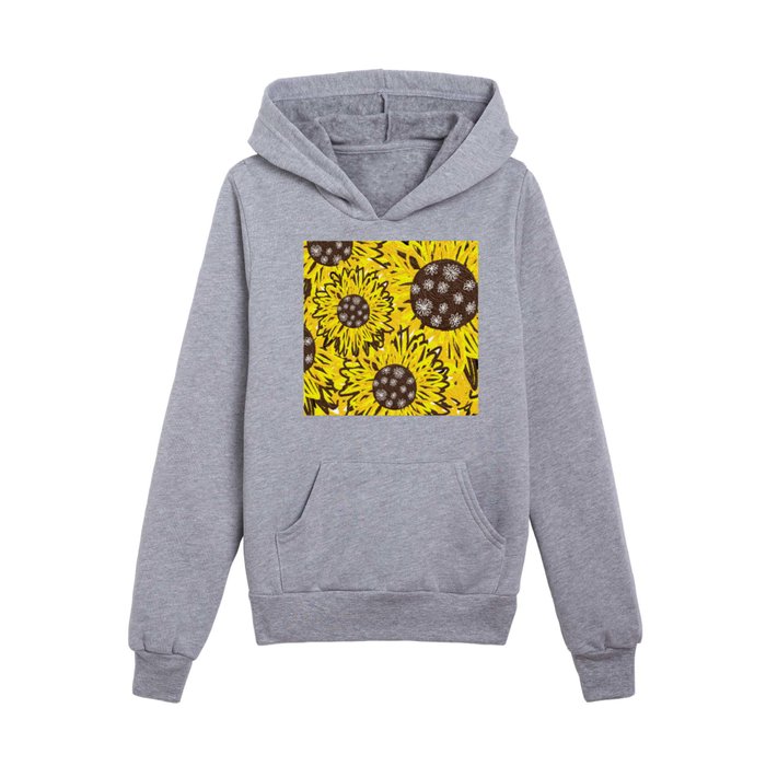 Sea of Sunflowers Kids Pullover Hoodie