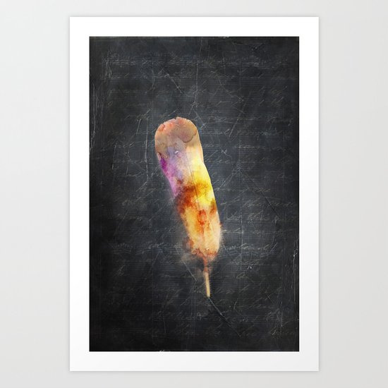 one water colour feather Art Print