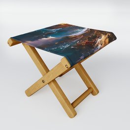 Stormy Ocean Folding Stool