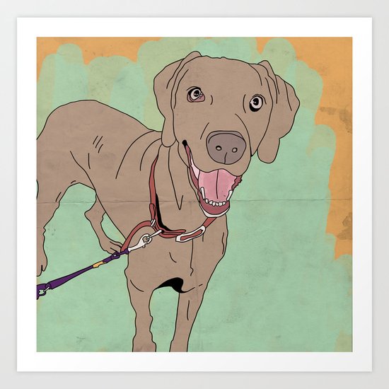 Dog walk Art Print