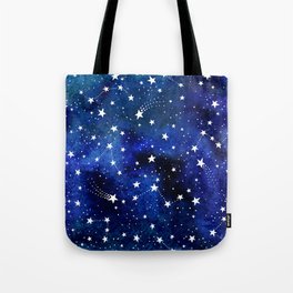 Magical Starry Night Sky Midnight Blue Cosmos Tote Bag