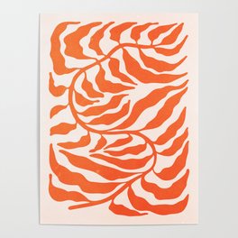 Funky Fern: Orange Peach Edition Poster