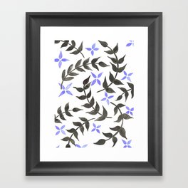 Very peri floral pattern Framed Art Print