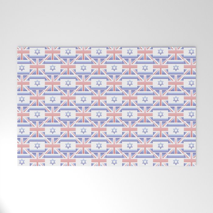 Mix of flag : Israel and uk 2 with color gradient Welcome Mat