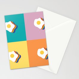 Rainbow fried egg patchwork 1 Stationery Card