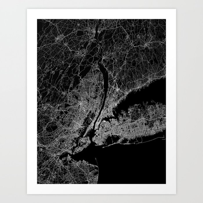 New York map Art Print