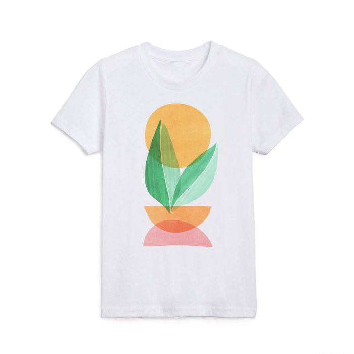 Summer Stack Abstract Plant Illustration Kids T Shirt