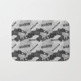 Mason pattern in gray colors and watercolor texture Bath Mat