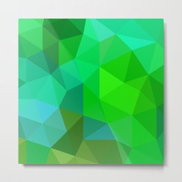 Emerald Low Poly Metal Print | Emerald, Geometric, Forest, Mesh, Green, Triangle, Texture, Digital, Colorful, Design 