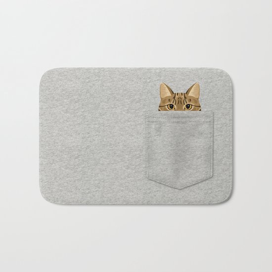 Pocket Tabby Cat Bath Mat