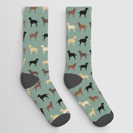 Labrador Retriever Dog Silhouettes Pattern Socks