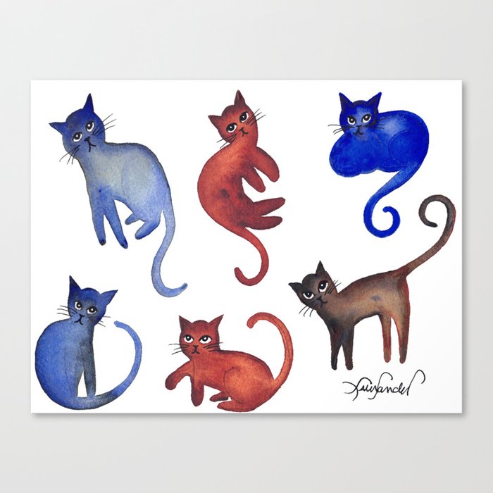 Virginia Cat Pattern Canvas Print