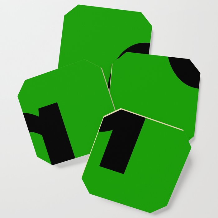 letter Q (Black & Green) Coaster