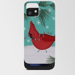 Whimsical Holiday Cardinal 1 Lights iPhone Card Case