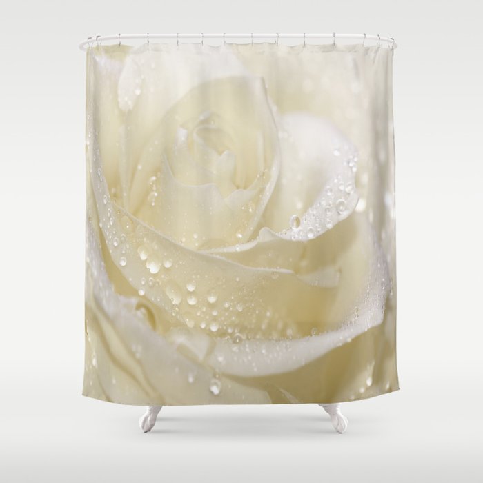 Rose white 01 Shower Curtain