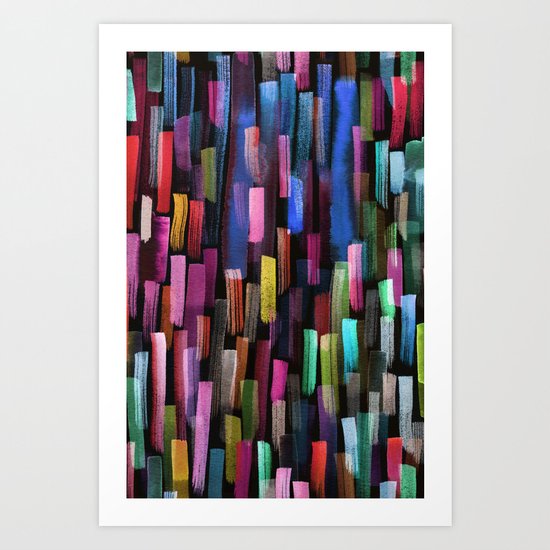 colorful brushstrokes pattern Art Print