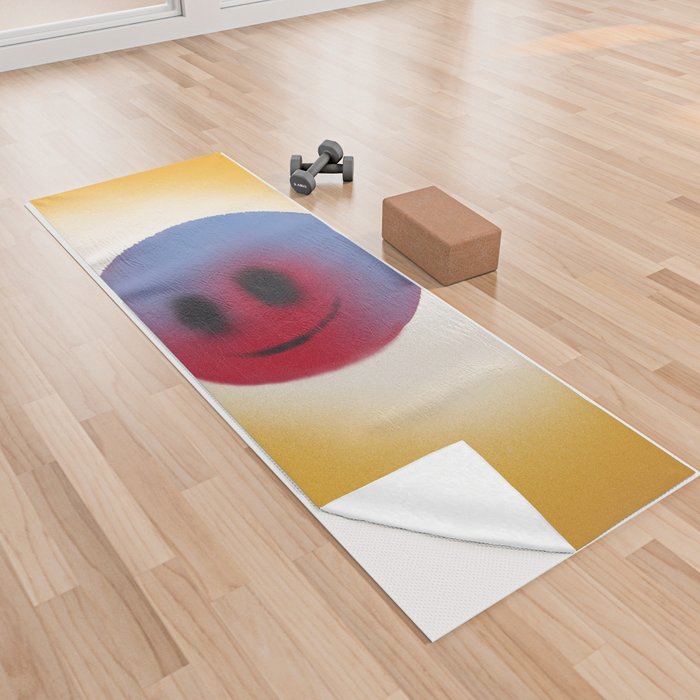 Red shy smiley sun Yoga Towel