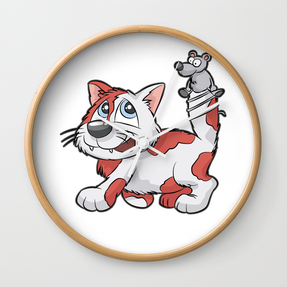 Red White Cat And Mouse Best Friends Love Gift Wall Clock By Moonpie90 Society6 Red White Cat And Mouse Best Friends Love Gift Wall Clock By Moonpie90 Society6
