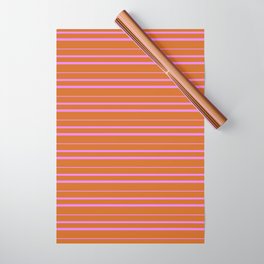[ Thumbnail: Chocolate and Violet Colored Striped Pattern Wrapping Paper ]