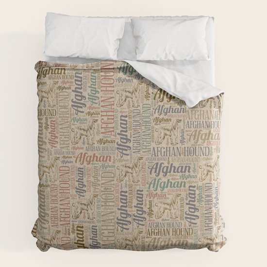 Afghan Hound Silhouette And Word Art Pattern Duvet Cover By K9printart Society6 Contemporary clothes for italian greyhounds made by a fashion designer. society6