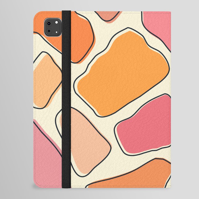 Orange and pink abstract pebbles pattern iPad Folio Case