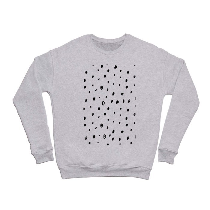 Hand Painted Black And White Small Dots Crewneck Sweatshirt