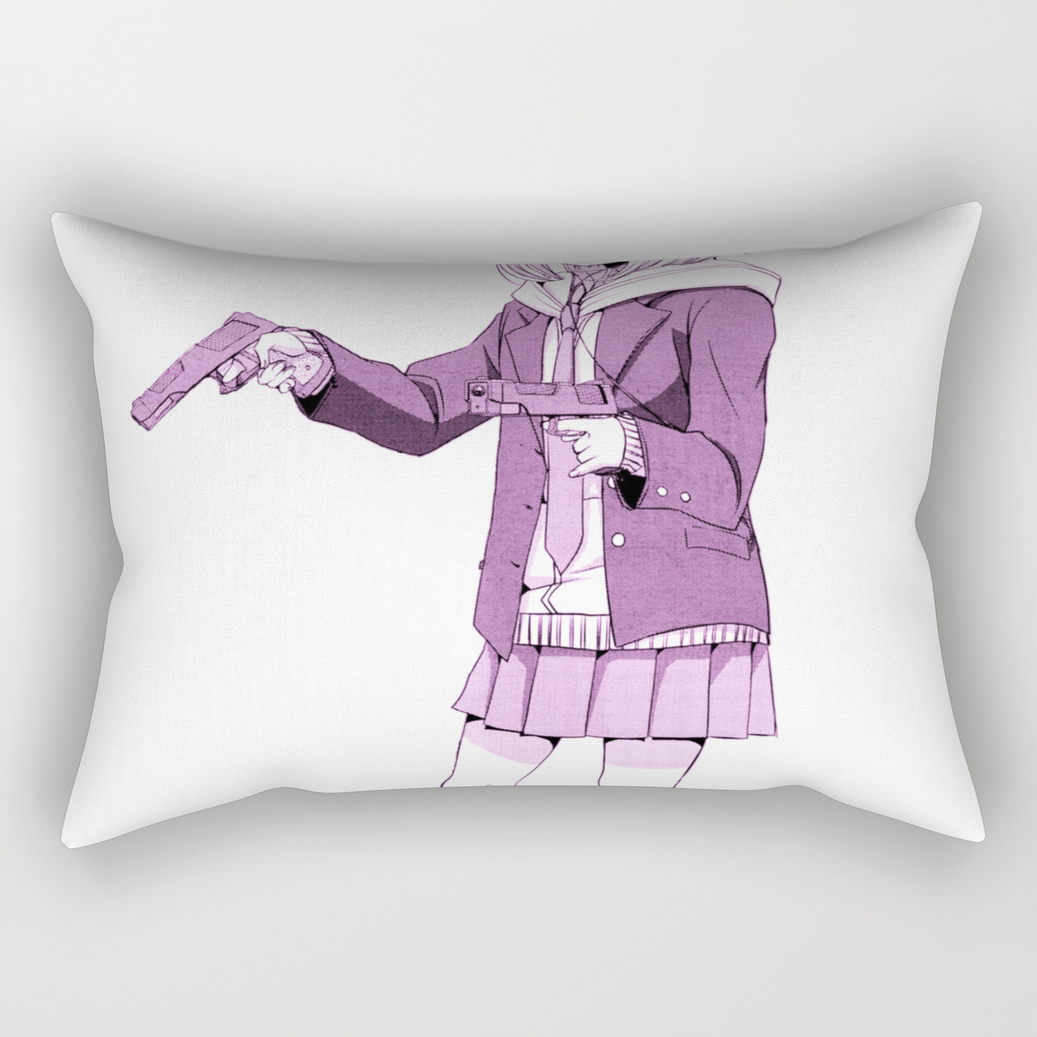 Gun Girl Pink Sad Japanese Anime Aesthetic Rectangular Pillow By Poser Boy Society6 :heart a place to express all your otaku thoughts about anime and manga. gun girl pink sad japanese anime aesthetic rectangular pillow by poser boy