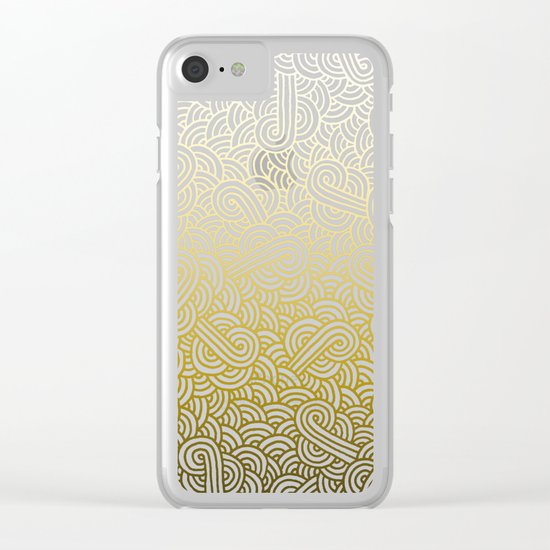 Gradient yellow and white swirls doodles Clear iPhone Case