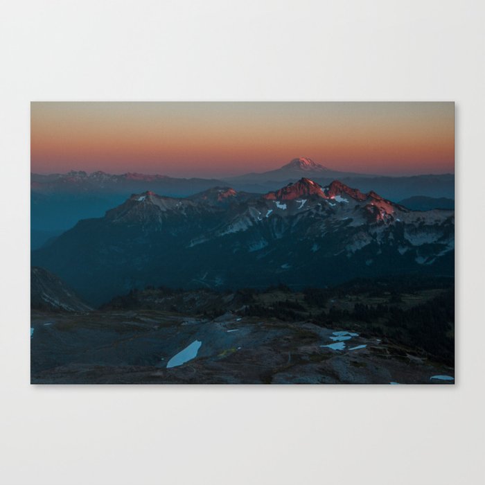 Mount Hood sunset from Mount Rainier Canvas Print
