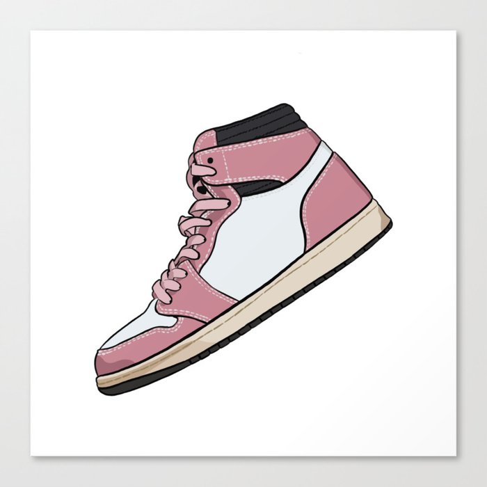Pink women's high top sneaker Canvas Print