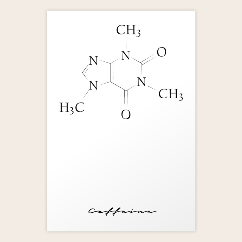 Caffeine Molecule Molecule Poster Art Prints Home Decor Kitchen Art Coffee Molecule Art Art Print By Fingerartprints Society6