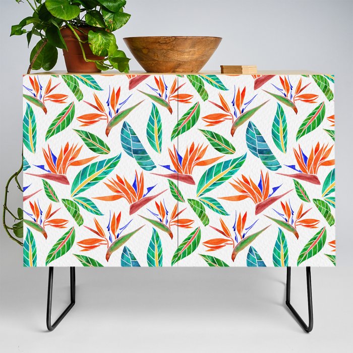 Birds of Paradise Pattern Credenza