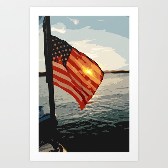 Patriot's Sunset Art Print