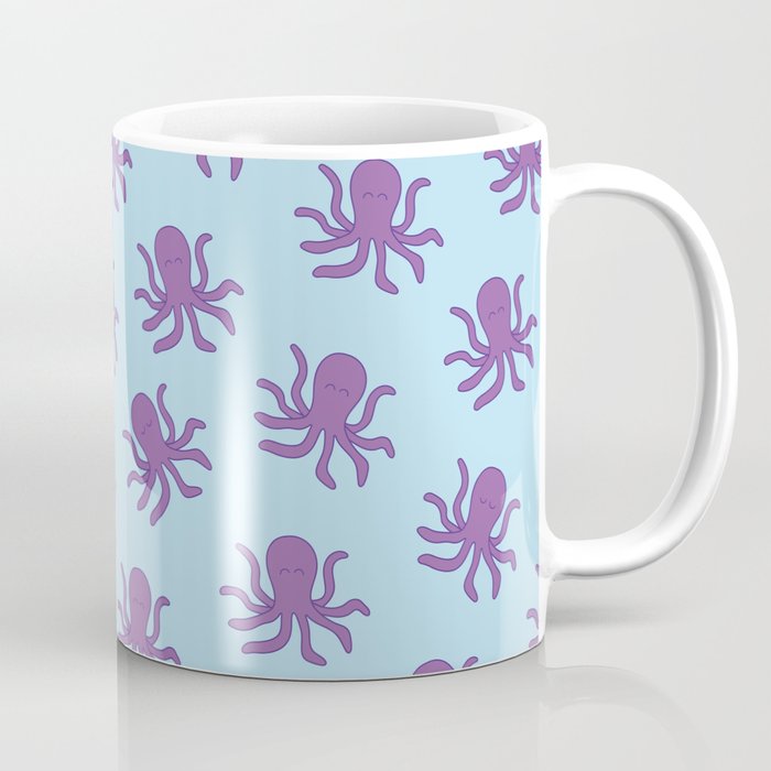 Friendly Octopus // Blue Pattern Coffee Mug