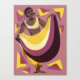 Nonbinary Dancer with Flag Canvas Print