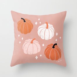 Peachy Pumpkin Throw Pillow
