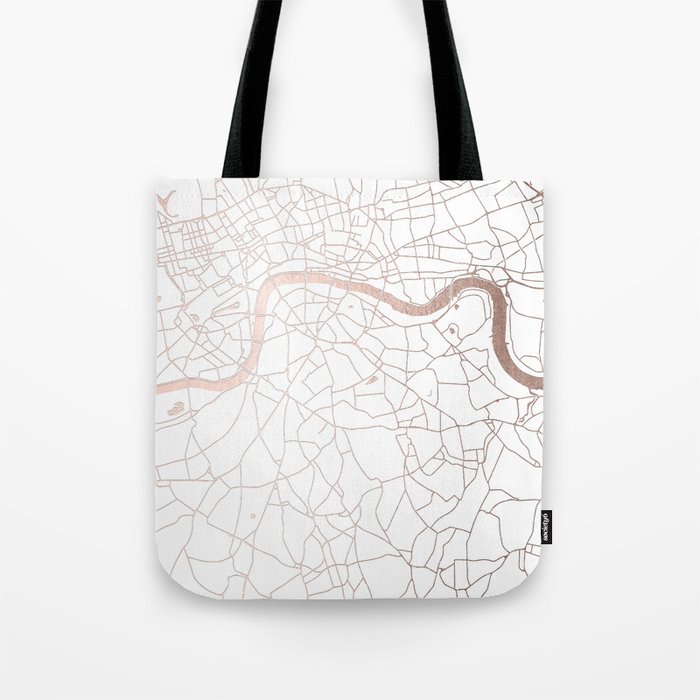 white and rose gold bag