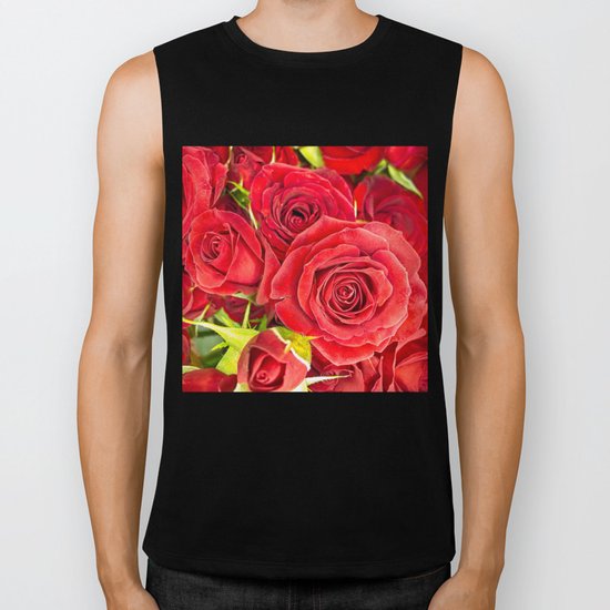 Stunning red roses Biker Tank