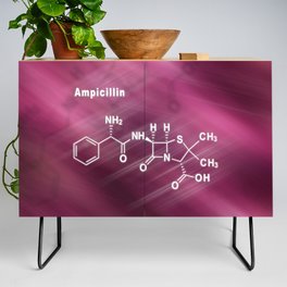 Ampicillin, antibiotic drug, Structural chemical formula Credenza