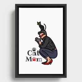 the best cat mom Framed Canvas