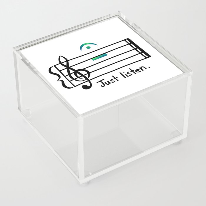 Just Listen (Aqua) Acrylic Box