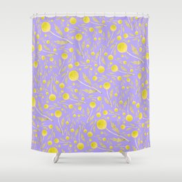 Yellow wildflowers on purple Shower Curtain