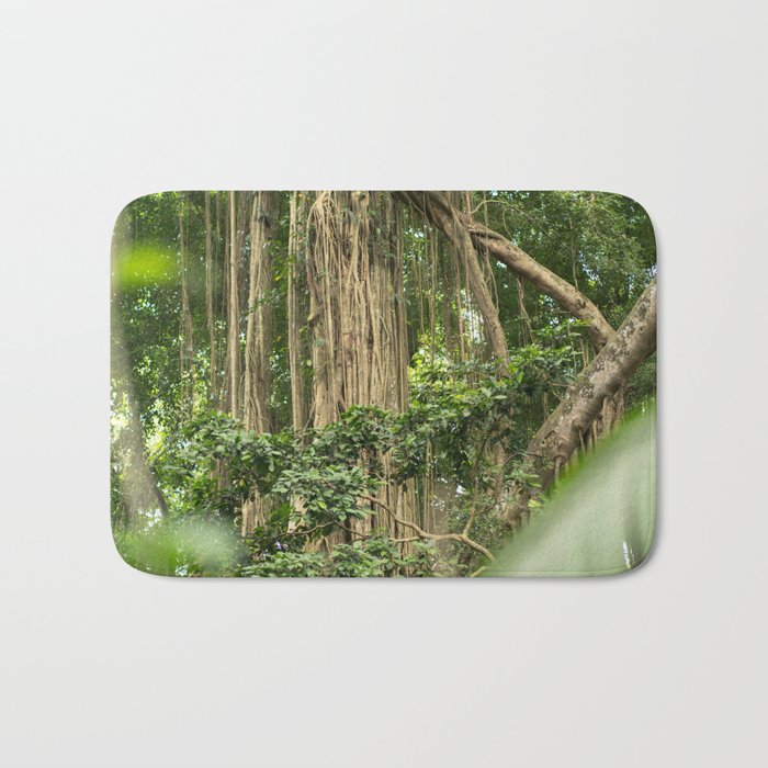 Brazil Photography - Tall Tropical Trees In The Rain Forest Bath Mat