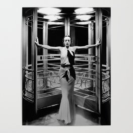 Joan Crawford, Hollywood Starlet Grand Hotel black and white photograph / art photography Poster