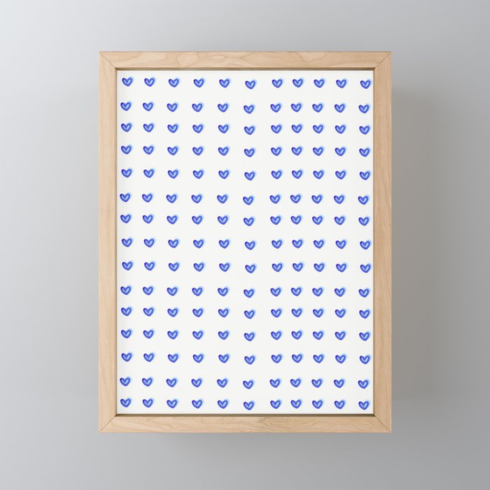 Blue Hearts Print Framed Mini Art Print