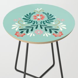 Floral Folk Pattern Side Table