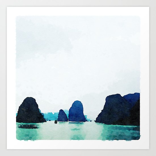 Twilight in Halong Bay Art Print