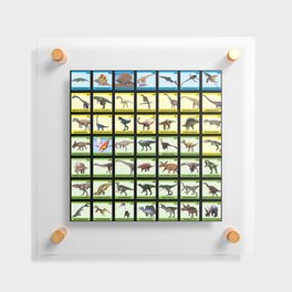 65 MCMLXV Prehistoric Periodic Table of Dinosaurs Pattern Floating Acrylic Print